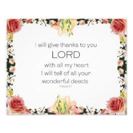 Foto Scripture Psalm 9, Floral
