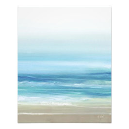 Foto Sea Blue Watercolor Ocean Waves Coaster Beach