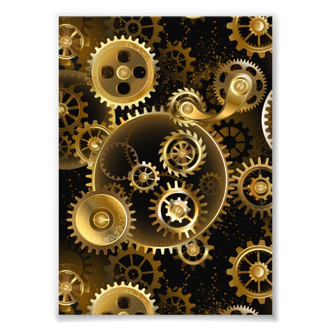 Foto Seamless Steampunk Brass Gears (Frente)