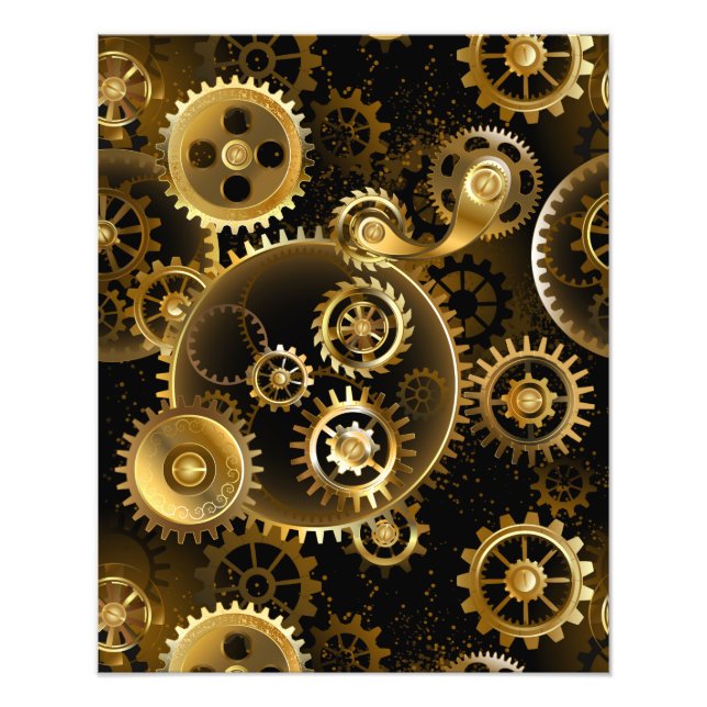 Foto Seamless Steampunk Brass Gears (Frente)