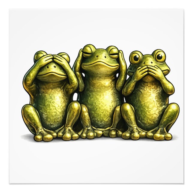 Foto See Hear Speak No Evil Funny Frogs (Frente)