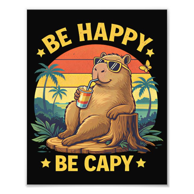 Foto Seja Feliz Seja Capivara Meme Engraçado (Frente)