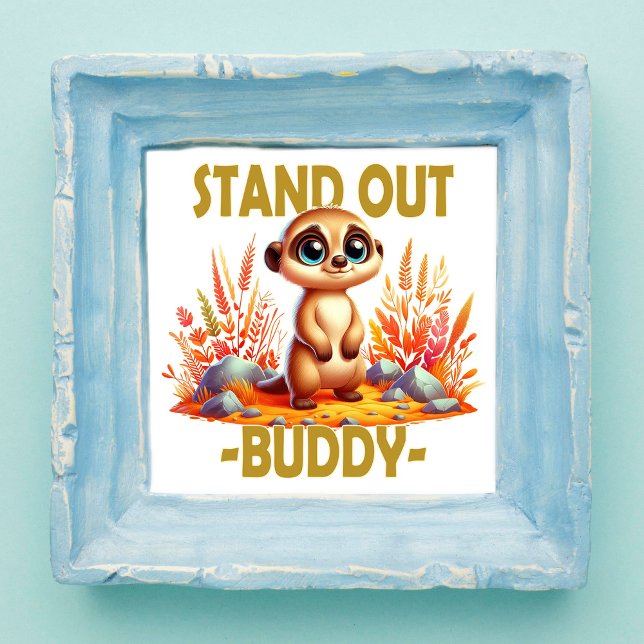 Foto Seja notado amigo trocadilho. Desenho animado fofo (Criador carregado)