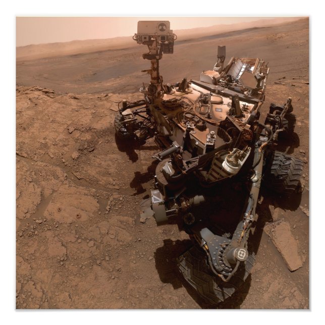 Foto Selfie de Marte Curiosity Red Martian Paisagem (Frente)