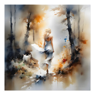 Foto Senhora Caminhando Através De Uma Floresta