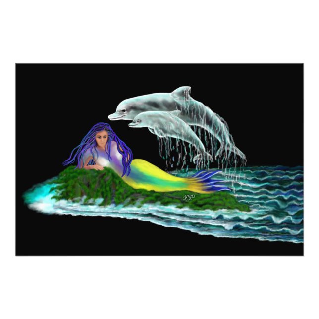 Foto Sereia com golfinhos (Frente)