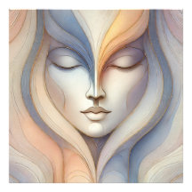 Serene Abstrato Face