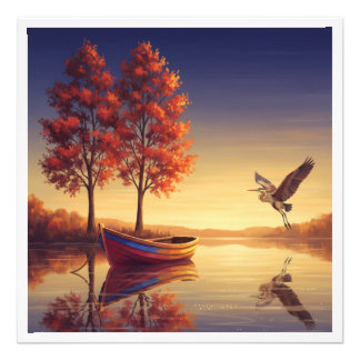 Foto Serene Autumn Lake Wall Art - A Natureza Inspirada
