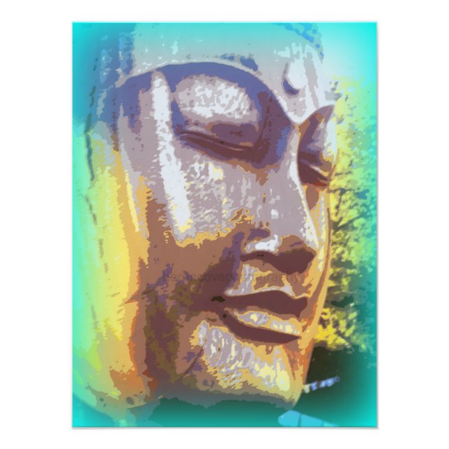 Foto serene buddha face verde (Frente)