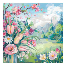 Serenidade em Flor Watercolor Floral