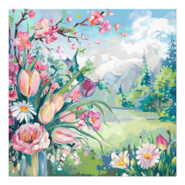 Foto Serenidade em Flor Watercolor Floral