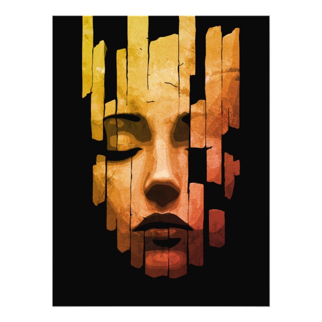 Foto Serenidade Fragmentada – Retrato Digital Surrealis (Frente)