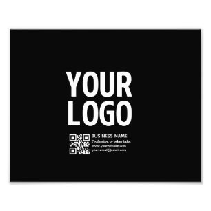 Foto Seu logotipo com código QR e texto editáveis