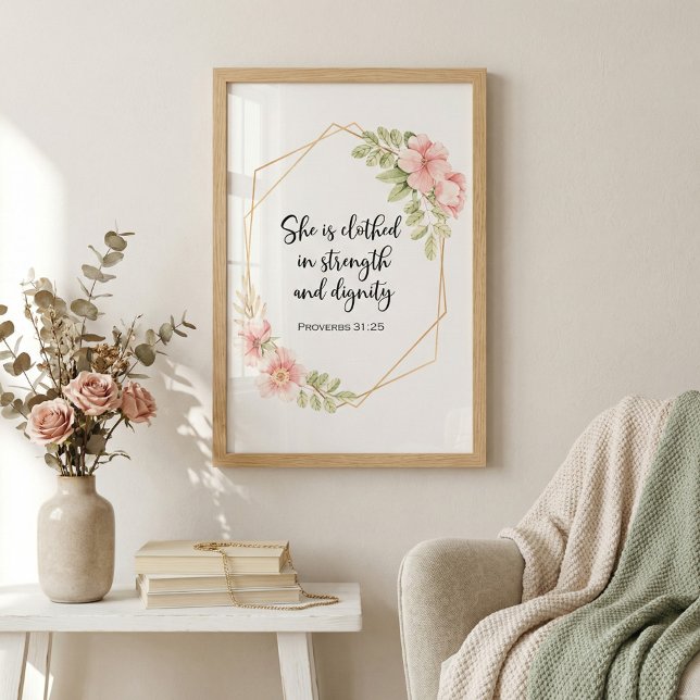 Foto She Is Clothed in Strength and Dignity Floral (Criador carregado)