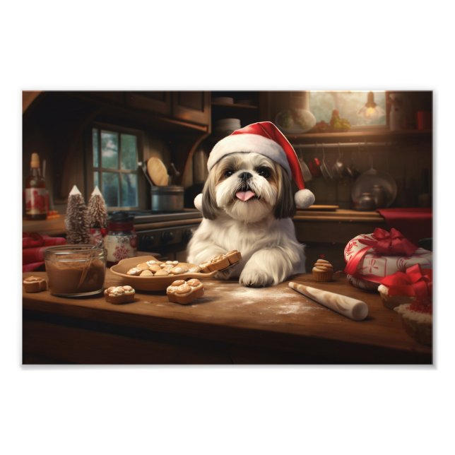 Foto Shih Tzu Christmas Cookies Festivo Foliday (Frente)