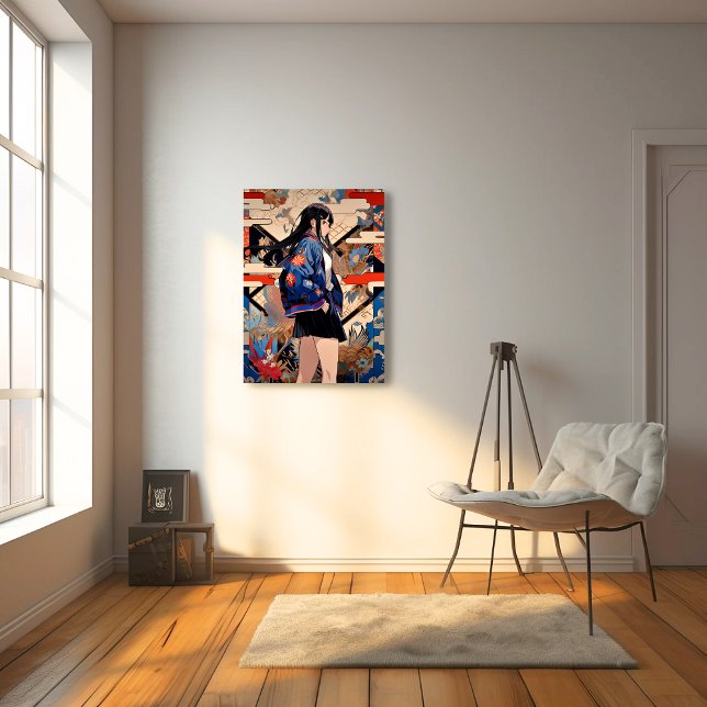 Foto 【SHOP限定イラスト】和柄JKポスター｜寿司娘 GenerativeAI (Criador carregado)