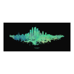 Foto Silhueta da Cidade de Los Angeles - Verde Claro