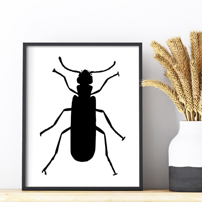 Foto Silhueta de Besouro Vesicatório (Blister Beetle Silhouette Photo Print)