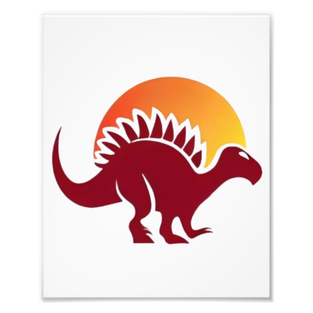Foto Silhueta Sunset Red Stegosaurus (Frente)