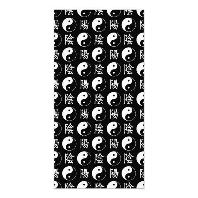Foto Símbolo Black Yinyang - Padrão de Texto Chinês (Frente)