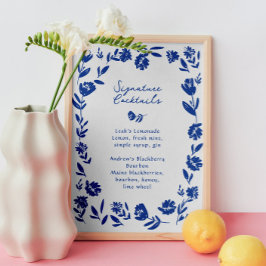 Foto Símbolo de coquetel de assinatura de flores desenh