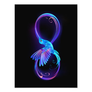 Foto Símbolo de Infinito Neon com Beija-flor Brilhante