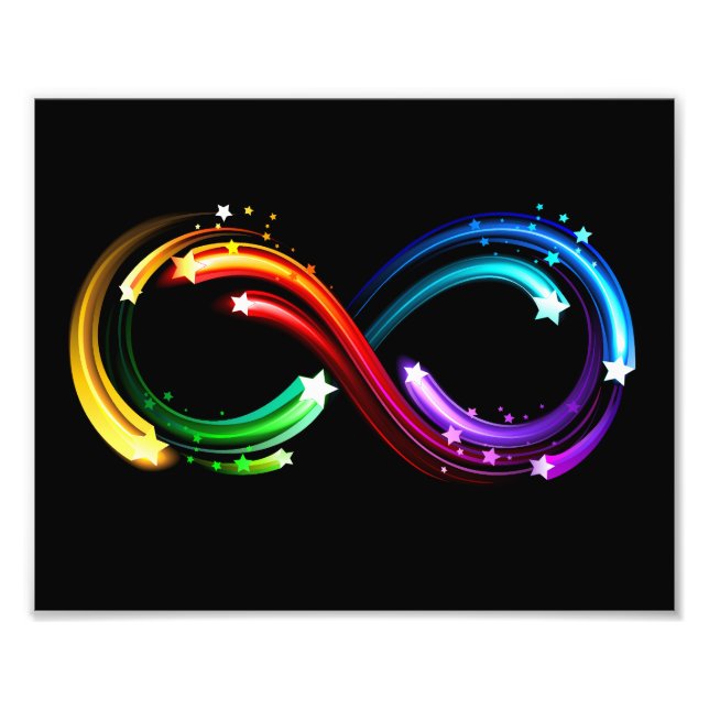 Foto Símbolo do infinito de cometas arco-íris (Frente)