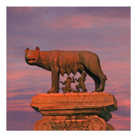 Símbolo do Lobo da Colina Roma Mito Escultura de B