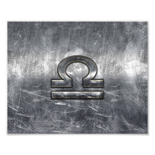 Foto Símbolo do zodíaco do Libra no estilo de prata d
