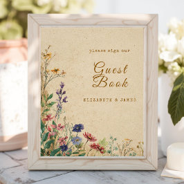 Foto Símbolo GuestBook de Bige Border Rustic Boho Wildf