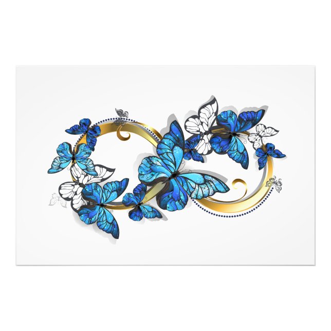 Foto Símbolo Infinito de Borboletas Azuis Morpho (Frente)