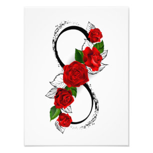 Foto Símbolo Infinity com Rosa vermelha