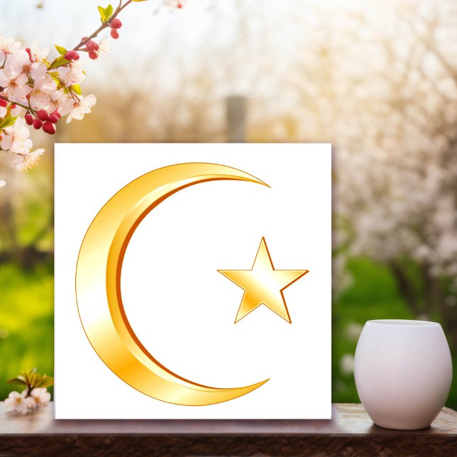 Foto Símbolo Islâmico (Islam Symbol Photo Print.
Crescent moon and star, symbol of Islam. )