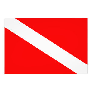 Foto símbolo vermelho de mergulho diagonal dos mergulh