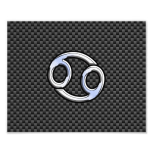 Foto Símbolo Zodiac cancer Fibra de Carbono Impressão d