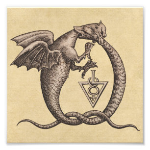 Foto Símbolos de Mercury do enxofre do cobra do dragã
