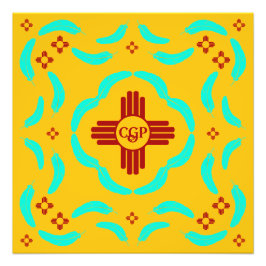 Foto Símbolos Red Zia Penas Turquesas do Novo México