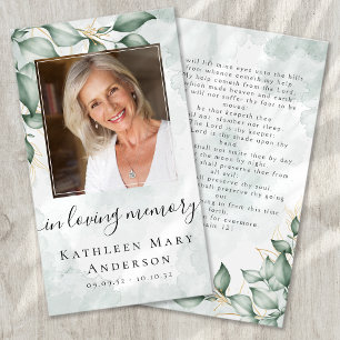 Foto Simpatia Funeral Memorial Prayer Card