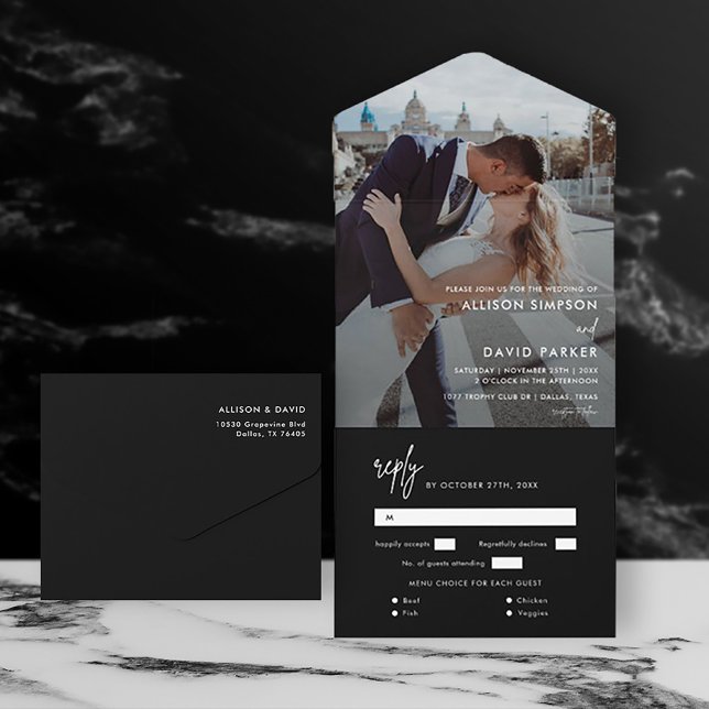 Foto Simples de Casamento Preto Moderno (Criador carregado)