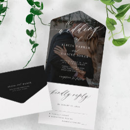 Foto simples de script elegante preto e branco mod