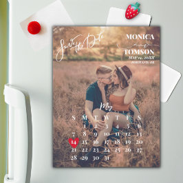Foto simples do calendário Salvar o ímã de casamen