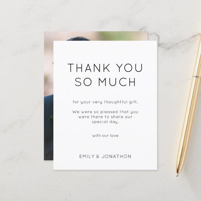 Foto Simples Do Orçamento Branca Preta Obrigado (Frente/Verso In Situ)