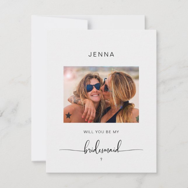 Foto simples e moderna "Você será minha dama de ho (Frente)