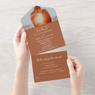 Foto simples Elegante RSVP Terracotta