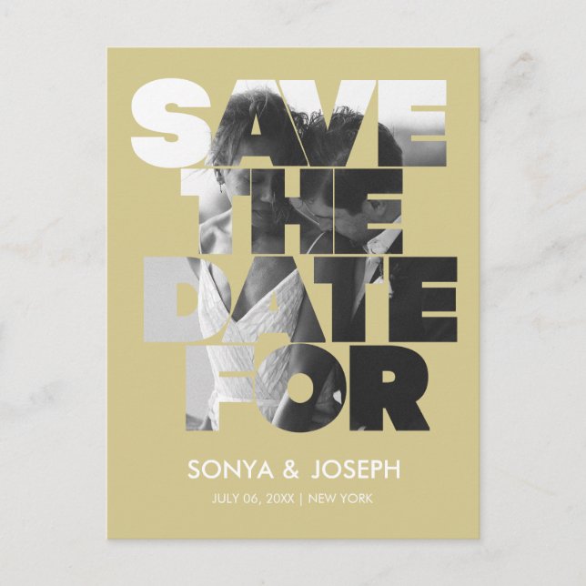 Foto simples moderna Salvar o Convite de Data (Frente)