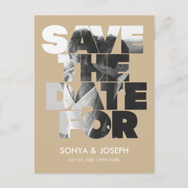 Foto simples moderna Salvar o Convite de Data (Frente)