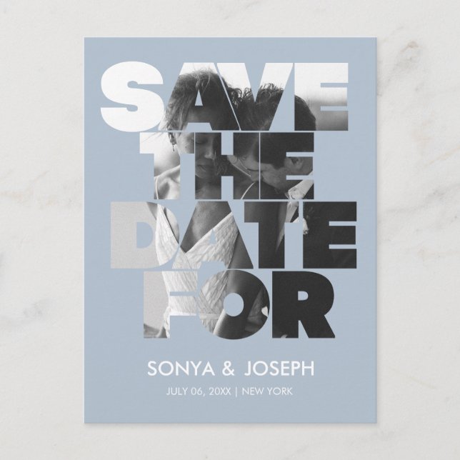 Foto simples moderna Salvar o Convite de Data (Frente)