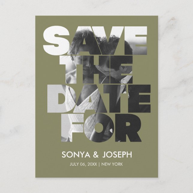 Foto simples moderna Salvar o Convite de Data (Frente)