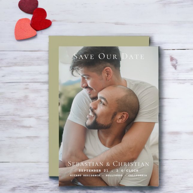 Foto Simples Salvar A Data Casamento (Photo Simple Save The Date Wedding card from Ricaso - upload your own photograph)