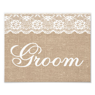 Foto Sinais de Casamento - Burlap & Lace - Groom -